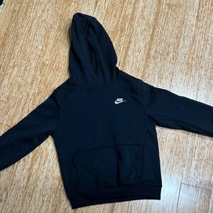 Nike Kids Black Hoodie with White Swoosh Size Youth Large